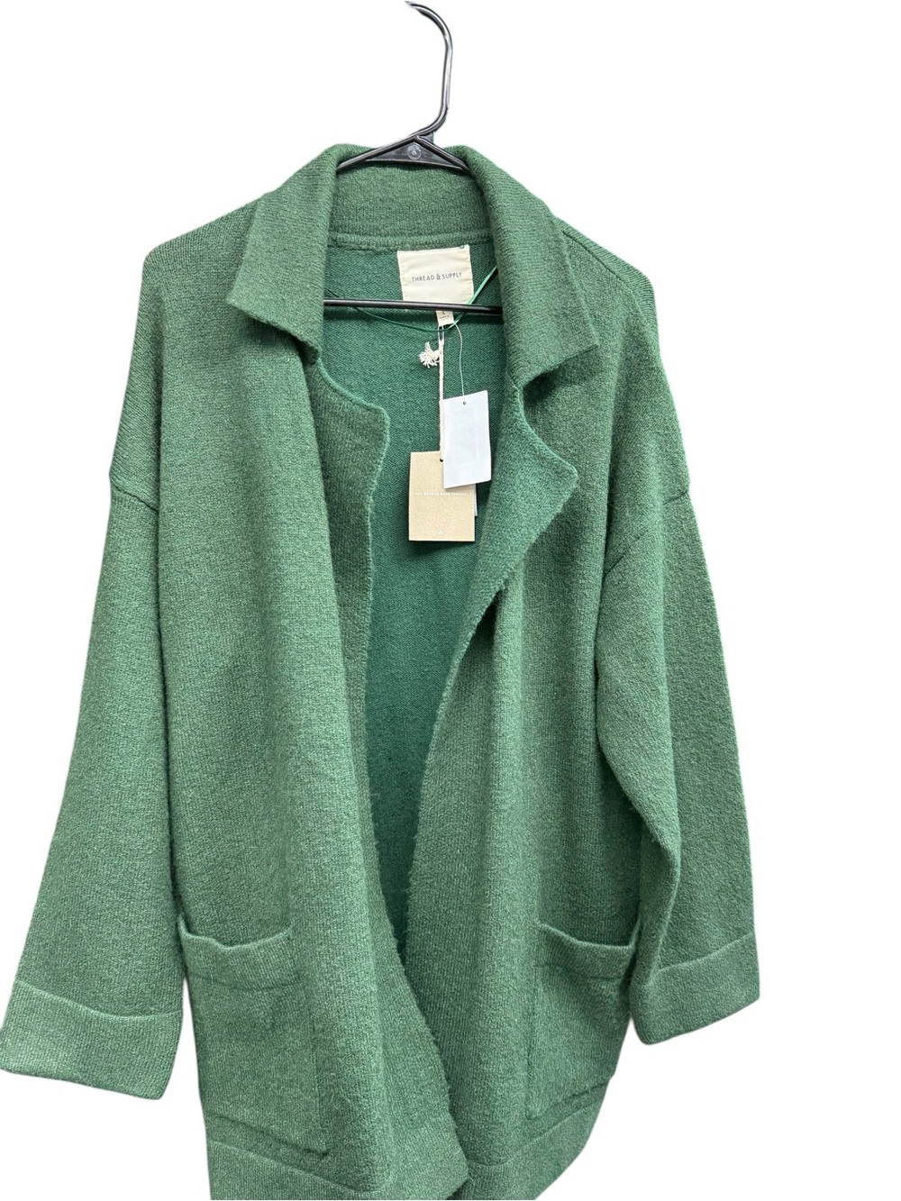 Thread & Supply Green Open-Front Women’s Cardigan
